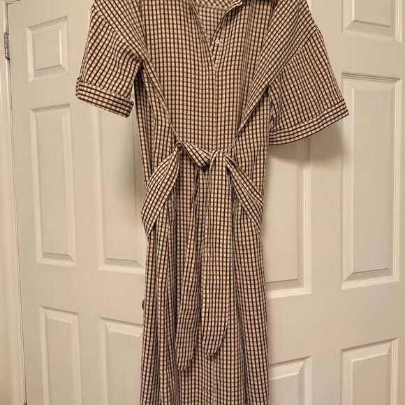 Pomander Place Brown Gingham Seersucker Zacara Dress from Tuckernuck - Picture 4 of 5